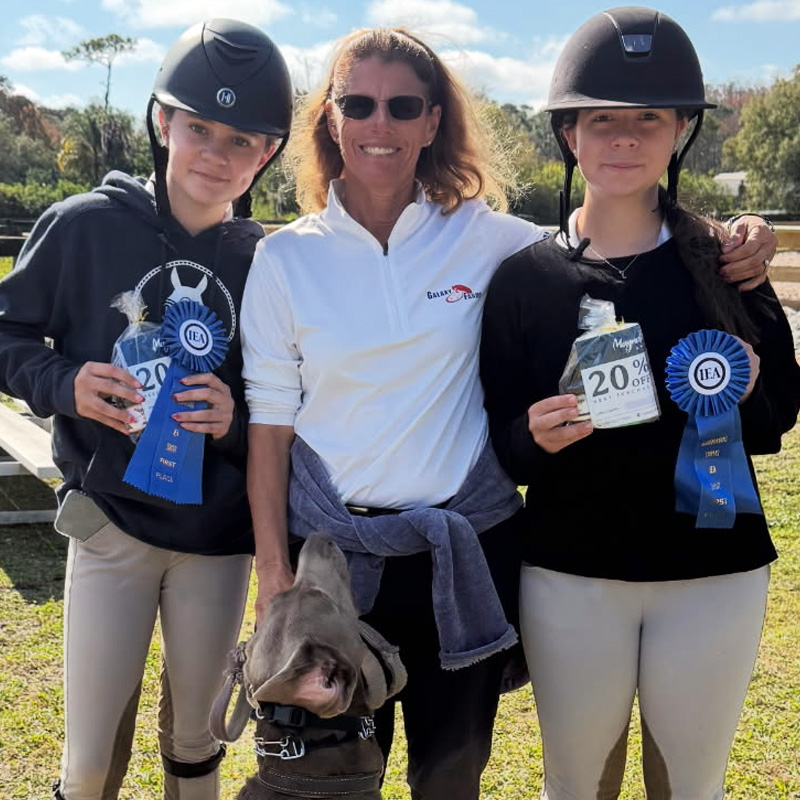 Riders with dog at Galaxy Farms